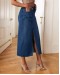 DENIM SLIT MIDI SKIRT